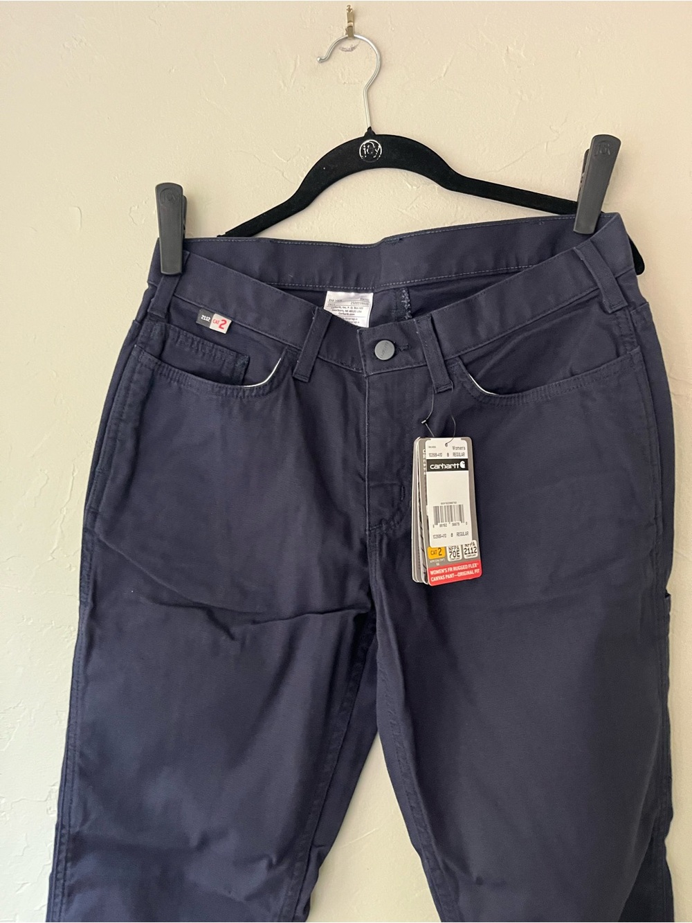 CARHARTT 102689 FLAME RESISTANT RUGGED FLEX CANVAS LOOSE FIT PANTS NAVY 8 - Picture 4 of 7